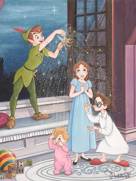 Peter Pan ''Just a Little Pixie Dust'' Gallery Wrapped Canvas by Michelle St.Laurent – Limited Edition