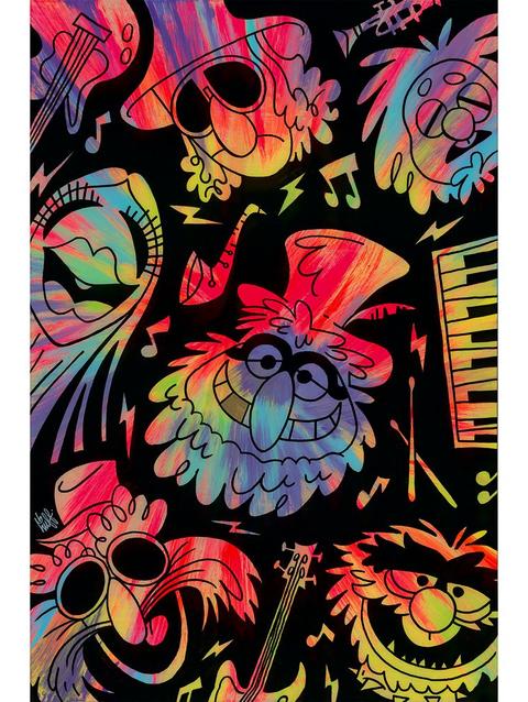 The Electric Mayhem ''Psychedelic Mayhem'' Gallery Wrapped Canvas by Beau Hufford – The Muppet Show – Limited Edition