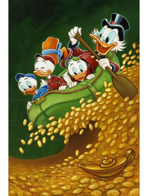 Scrooge McDuck ''Uncle Scrooge's Wild Ride'' Gallery Wrapped Canvas by Tim Rogerson – Limited Edition