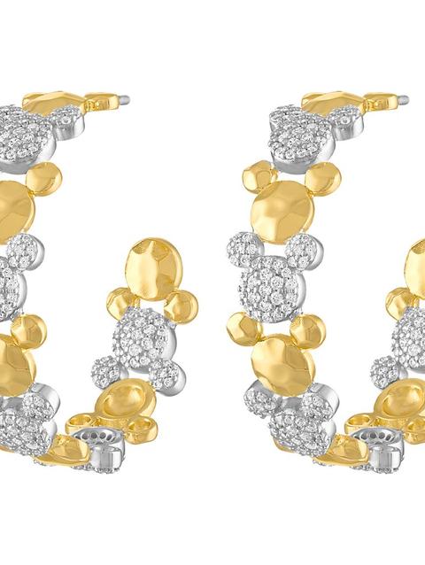 Mickey Mouse Icon Two-Tone Hoop Earrings by Rebecca Hook