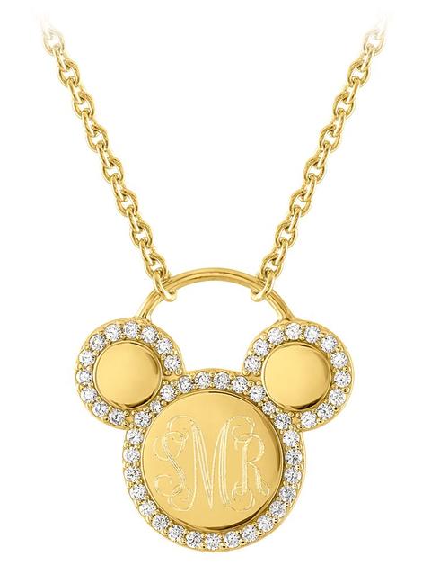 Mickey Mouse Icon Gold Necklace by Rebecca Hook – Personalized