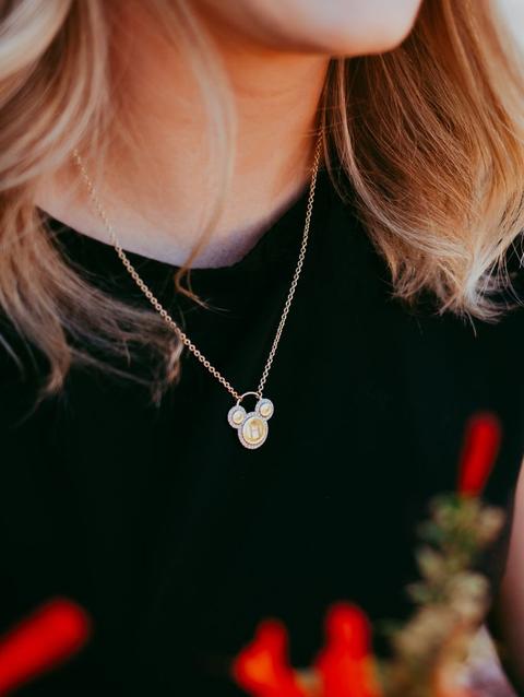 Mickey Mouse Icon Gold Necklace by Rebecca Hook – Personalized