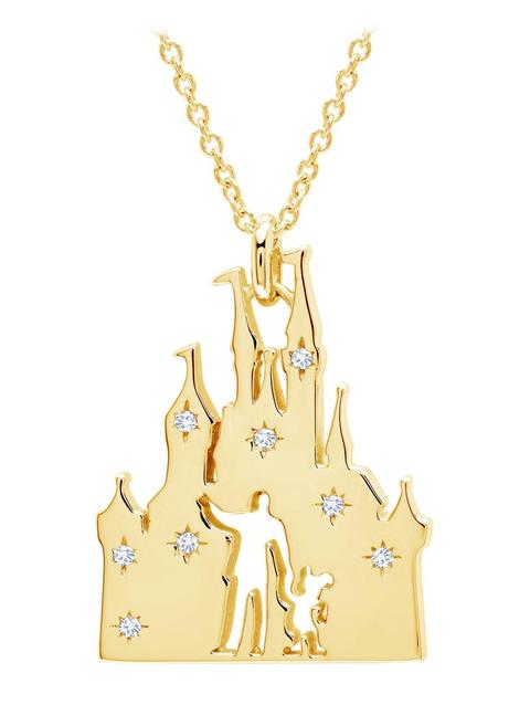 Walt Disney and Mickey Fantasyland Castle Necklace by CRISLU