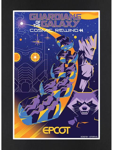 EPCOT Guardians of the Galaxy Cosmic Rewind Matted Print