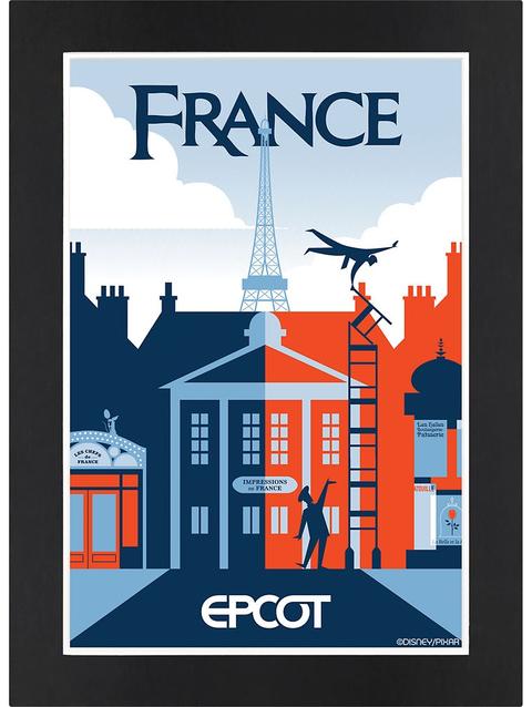 EPCOT France Pavilion Matted Print