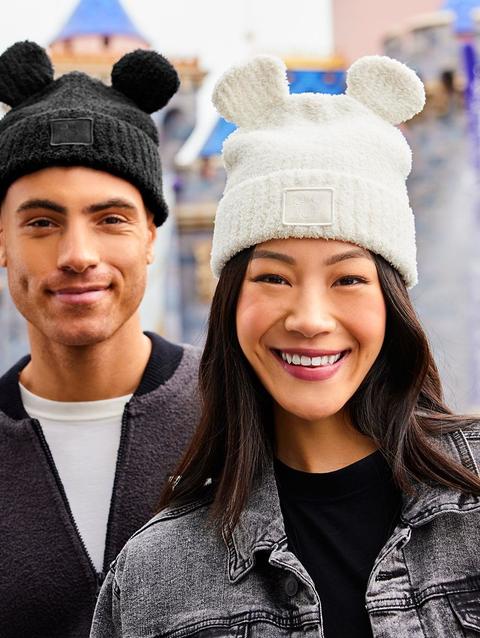 Mickey Mouse Beanie Hat for Adults by Barefoot Dreams – Cream