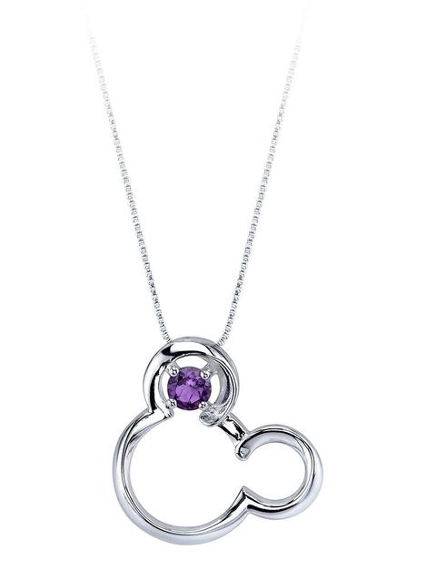 Mickey Mouse February Birthstone Necklace for Women – Amethyst