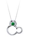 Mickey Mouse May Birthstone Necklace for Women – Emerald