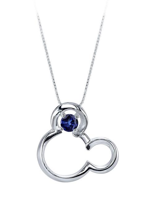 Mickey Mouse September Birthstone Necklace for Women – Sapphire