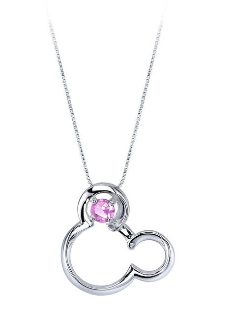 Mickey Mouse October Birthstone Necklace for Women – Pink Sapphire