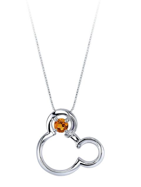 Mickey Mouse November Birthstone Necklace for Women – Citrine