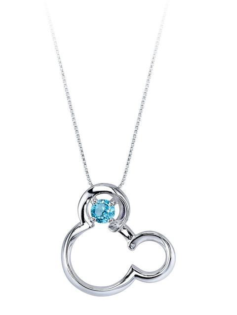 Mickey Mouse December Birthstone Necklace for Women – Blue Topaz