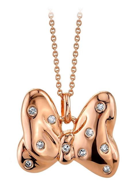 Minnie Mouse Bow Diamond Pendant Necklace – Rose Gold