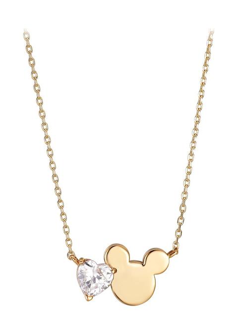 Mickey Mouse Icon and Heart Necklace