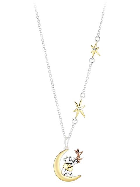 Winnie the Pooh and Piglet Moon Pendant Necklace