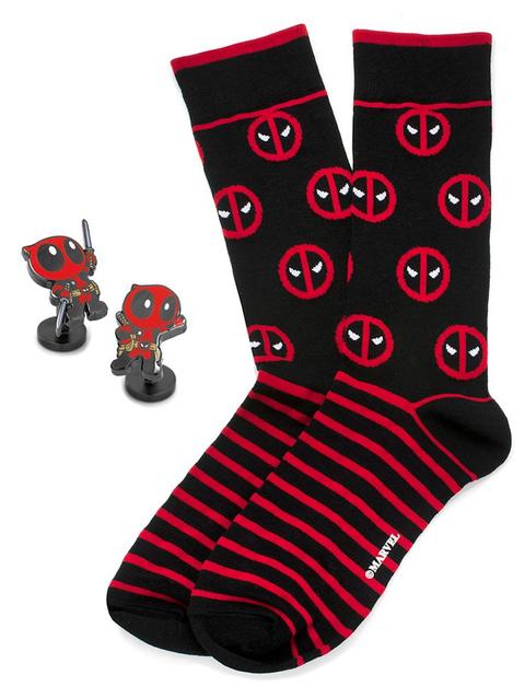 Deadpool Socks and Cufflinks Gift Set