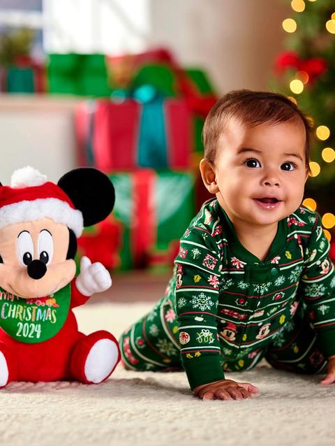 Mickey and Minnie Mouse Holiday Family Matching Stretchie Sleeper for Baby – Knit