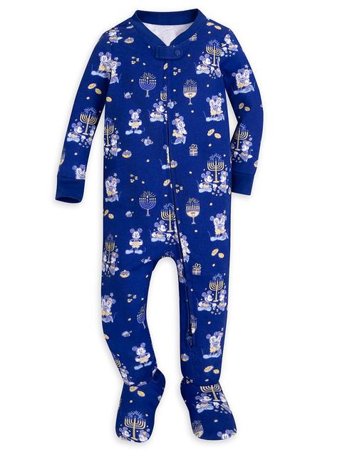 Mickey and Minnie Mouse Hanukkah Stretchie Sleeper for Baby