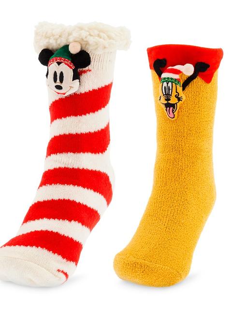 Mickey Mouse and Pluto Holiday Slipper Sock Set for Kids