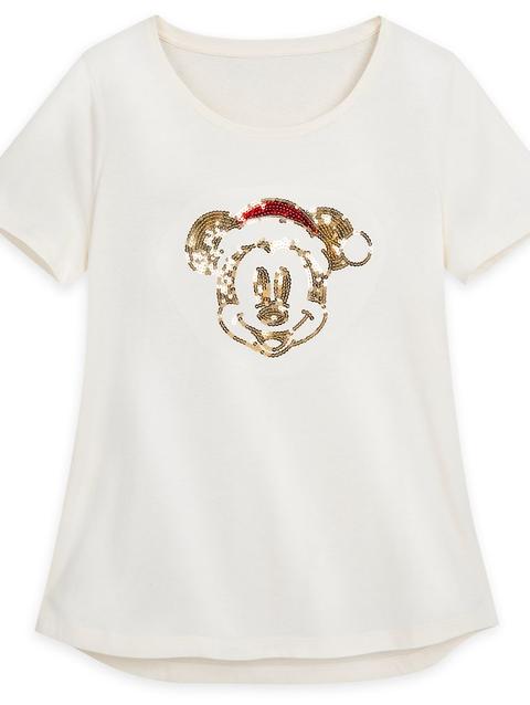 Santa Mickey Mouse Holiday Fashion T-Shirt for Women