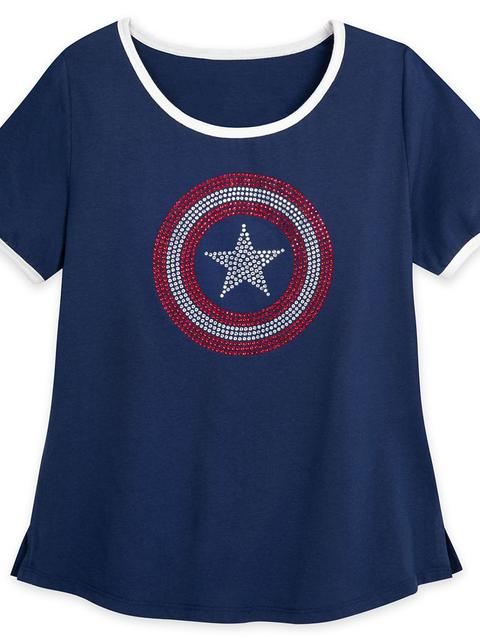 Captain America Rhinestone T-Shirt for Women