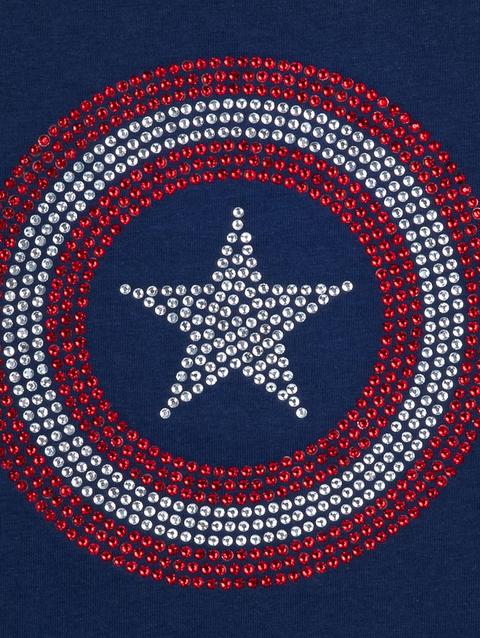 Captain America Rhinestone T-Shirt for Women