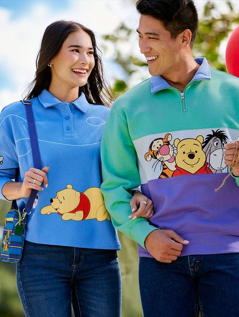 Winnie the Pooh and Pals 1/4 Zip Pullover Sweatshirt for Adults