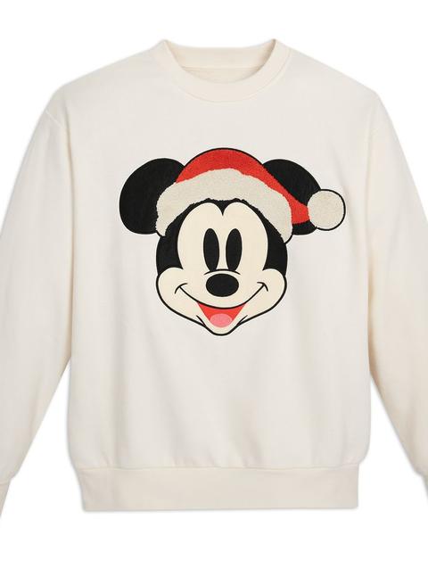 Santa Mickey Mouse Holiday Fashion Pullover Sweatshirt for Adults