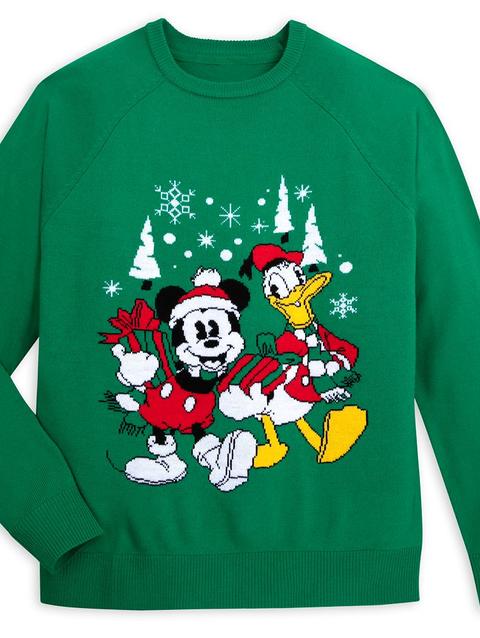 Mickey Mouse and Donald Duck Holiday Sweater for Adults