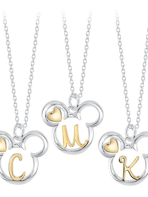 Mickey Mouse Icon with Initial Necklace