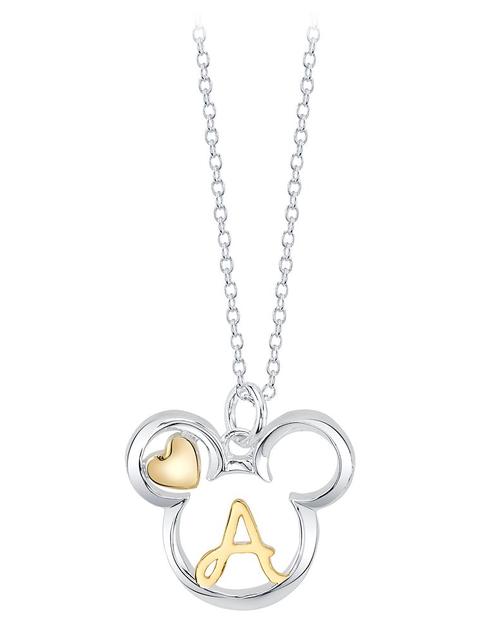 Mickey Mouse Icon with Initial Necklace