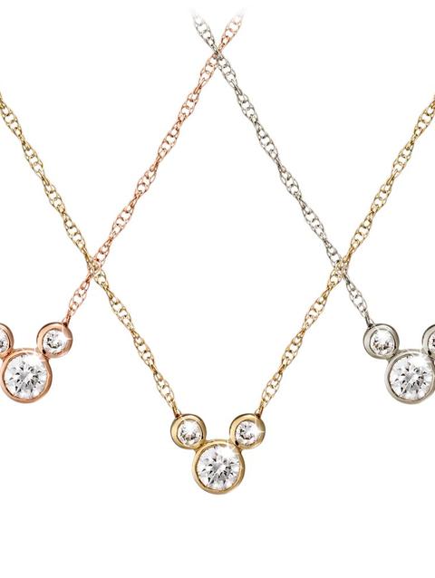 Diamond Icon Mickey Mouse Necklace – 14K – Small