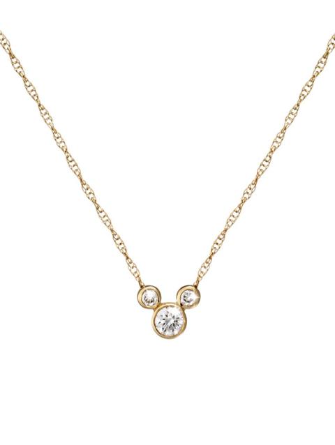 Diamond Icon Mickey Mouse Necklace – 14K – Small