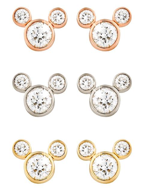 Diamond Mickey Mouse Earrings – Small – 18K