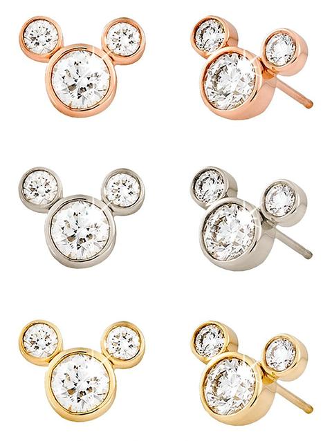 Diamond Mickey Mouse Earrings – Small – 18K