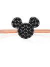 Mickey Mouse Black Pave Icon Ring by CRISLU – Rose Gold