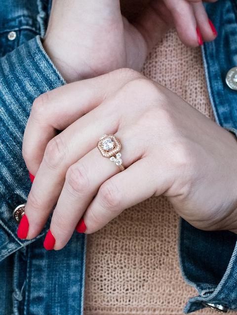 Mickey Mouse Rose Gold Square Ring by Rebecca Hook