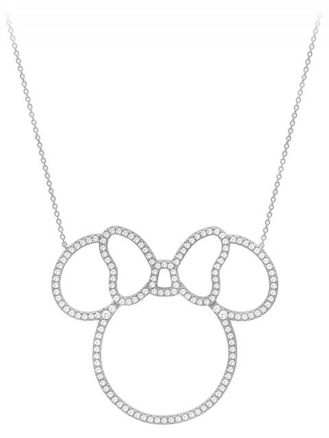 Minnie Mouse Pavé Icon Outline Necklace by CRISLU