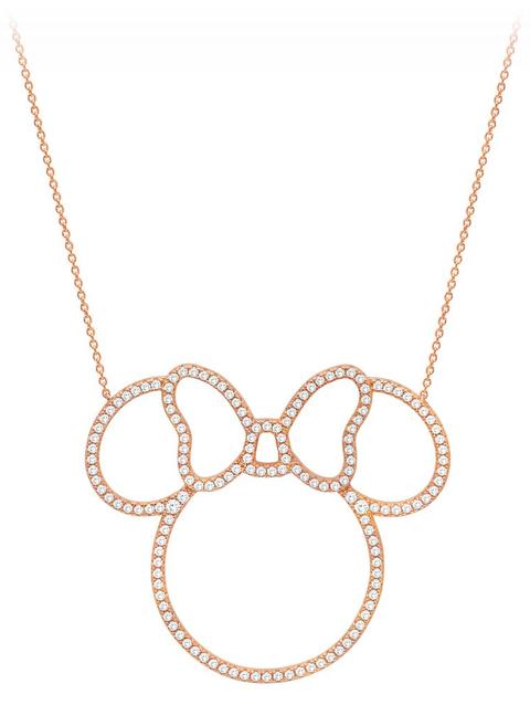 Minnie Mouse Pavé Icon Outline Necklace by CRISLU