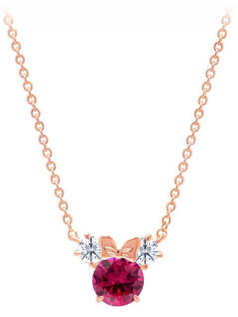 Minnie Mouse Birthstone Necklace by CRISLU – Rose Gold