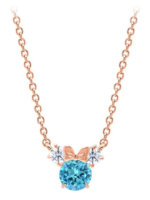 Minnie Mouse Birthstone Necklace for Kids by CRISLU – Rose Gold