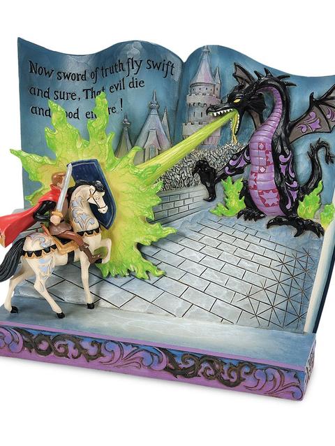 Prince Phillip and Maleficent as Dragon Storybook Figure by Jim Shore – Sleeping Beauty